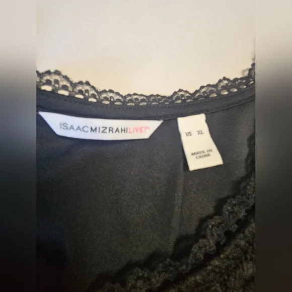 ISAACMIZRAHILIVE! -Elegant Black Lace Women's Top XL - Picture 6 of 6